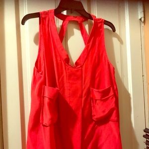 Red Silk party tunic BCBG Maxazria size Medium